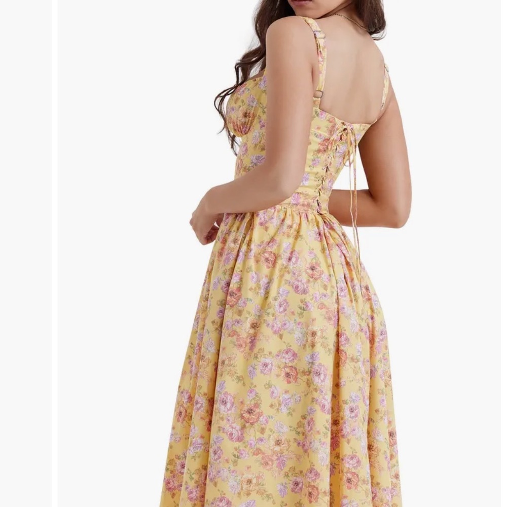House of CB Tatiana Corset Dress | Yellow Floral - Picture 2 of 8